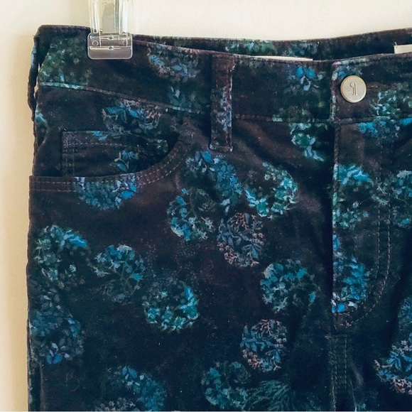 Anthropologie Pilcro and the Letterpress Script Velvet Pants Size 27 Blue - Picture 3 of 9